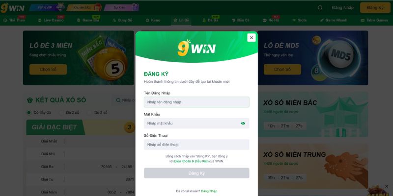 Cách để sở hữu tài khoản nhanh gọn tại 9WIN